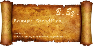 Brunyai Szonóra névjegykártya